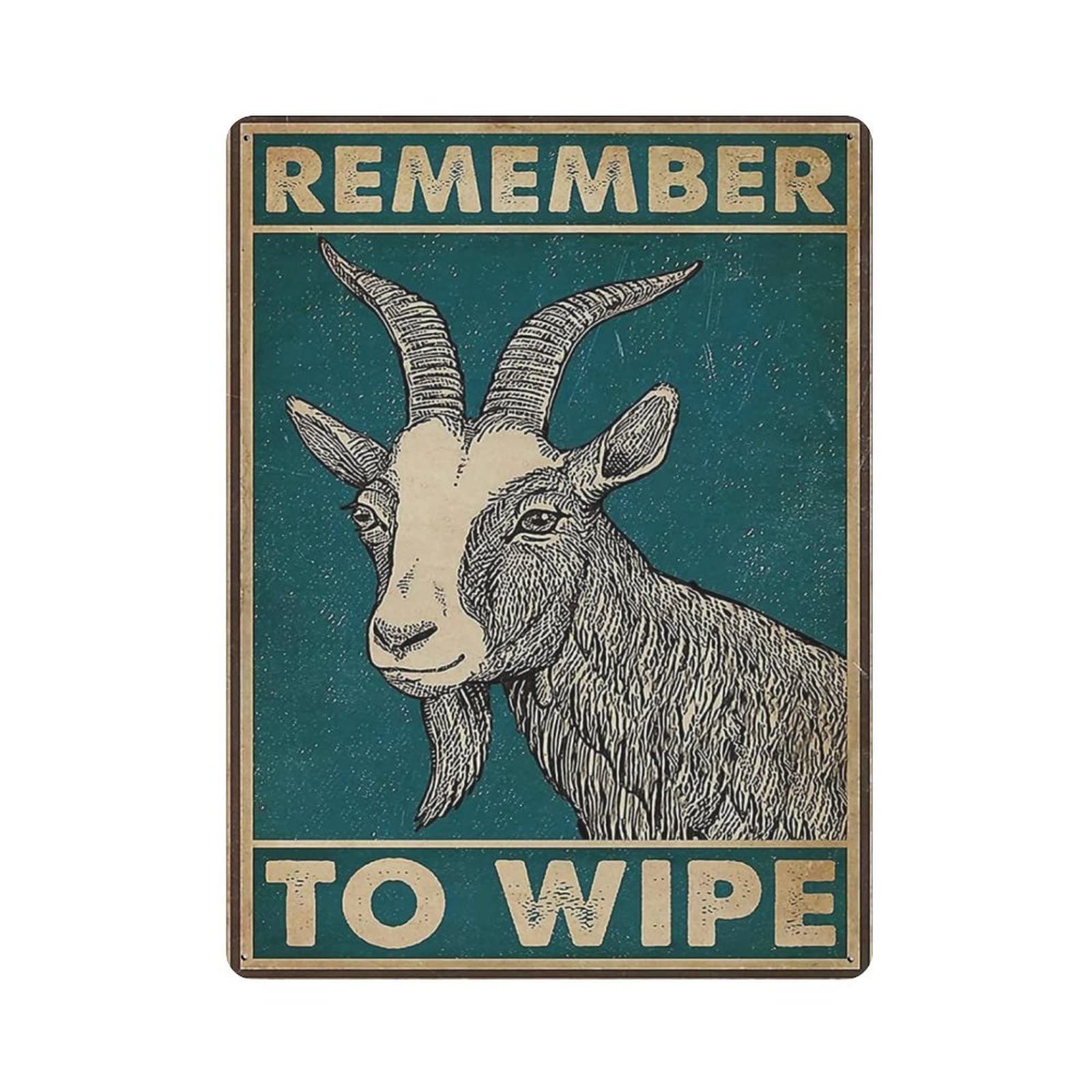 AOOEDM Sheep Remember to Wipe Metal Signs for Garage Man Cave Bar Kitchen Coffee Tin Sign Nostalgic Wall Decor Signs Vintage Retro Poster