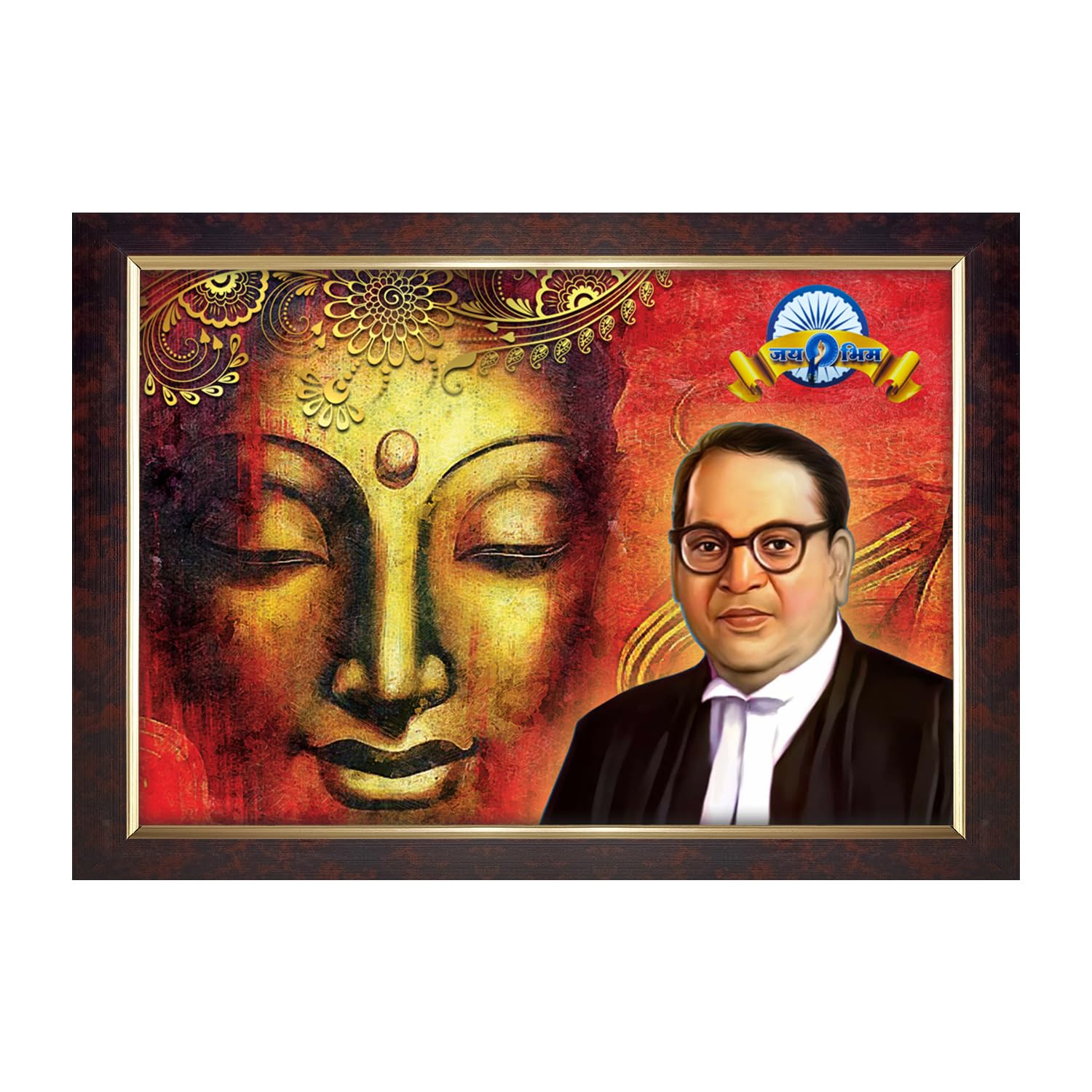 Buddha & Ambedkar Photo Frame - Elegant Wall Art -10