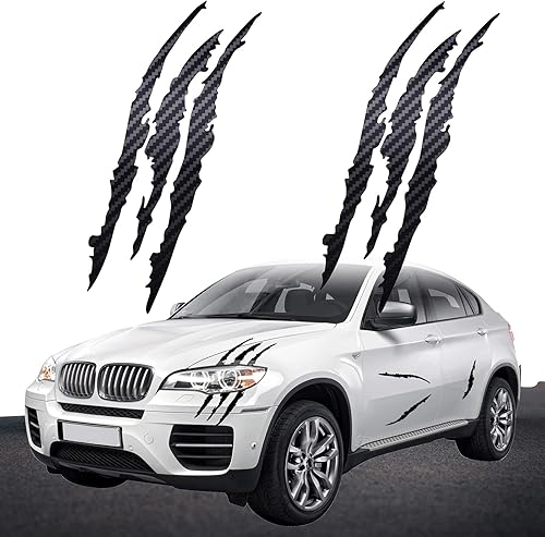 Miniatura 12 de Claw Marks Calcomanías para faros delanteros, calcomanías de vinilo para autos deportivos, color verde cromado, 15.8 pulgadas, 2