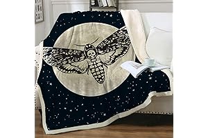 Sleepwish Death Moth Sherpa Fleece Throw Blanket