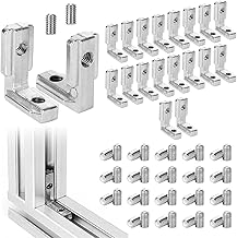 20 Stück T-Nut Innenwinkel, 3030 M6 Aluprofil Verbinder Nut 6 T Slot 90° Inneneckverbinder mit 40 Schrauben, Aluprofile Winkel Eckverbinder, Verbinder Eckwinkel für Aluminiumprofil 30 Serie