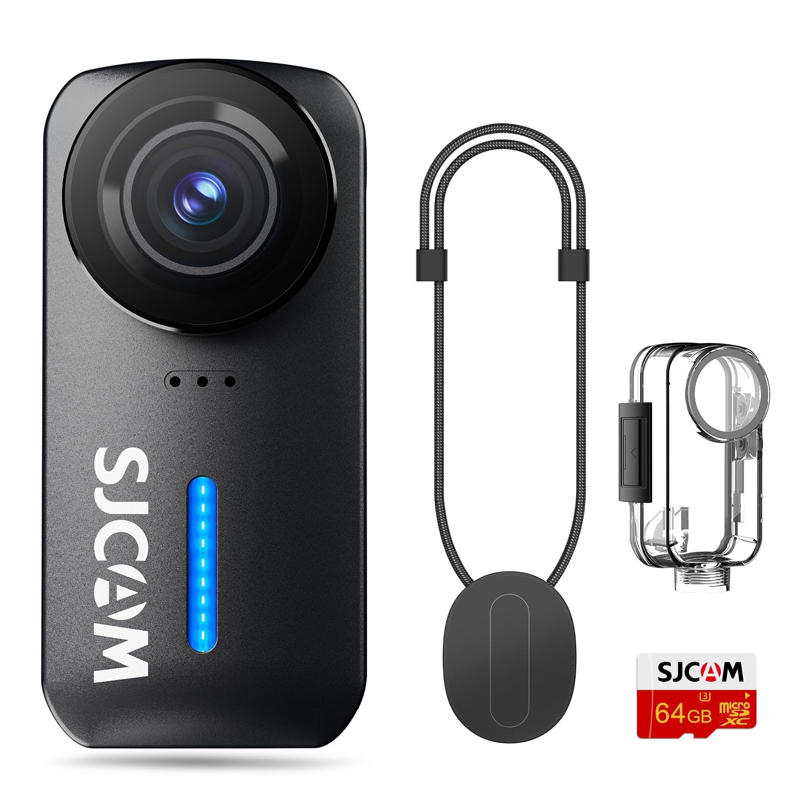 SJCAM C110 Mini Action Cam 4K Bodycam Magnetica, Scheda MicroSD 64GB Inclusa, Autonomia 200 Min, Stabilizzazione EIS, Grandangolo 135°, Zoom 8x, Subacquea 30M, Combo Kit per Vlogging e Viaggi, Solo 5G