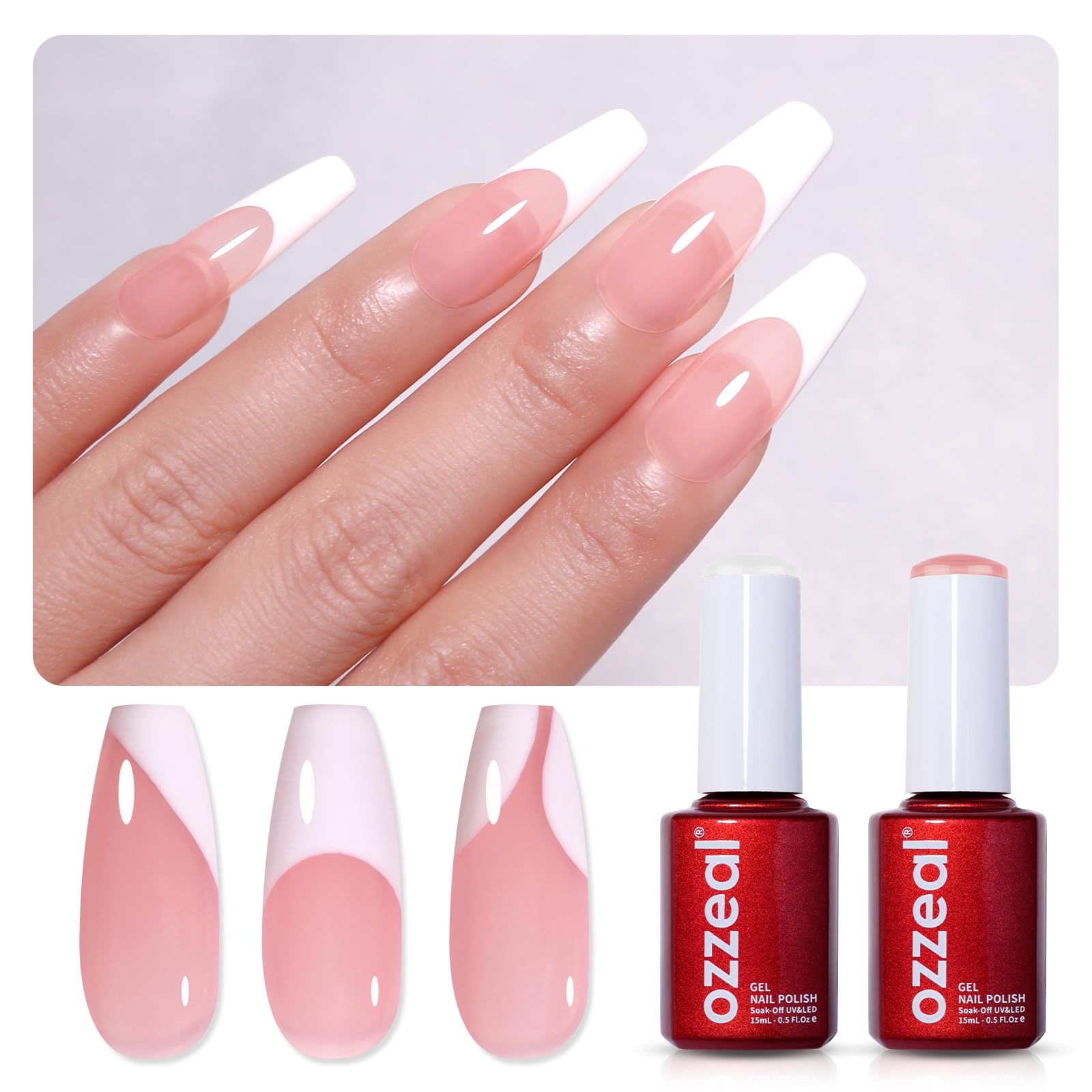 Ozzeal Gel Polish - 0.5 Fl Oz Bright Coral Orange UV LED Soak off Nail Polish for Spring Summer Manicure Salon DIY Art — view 57