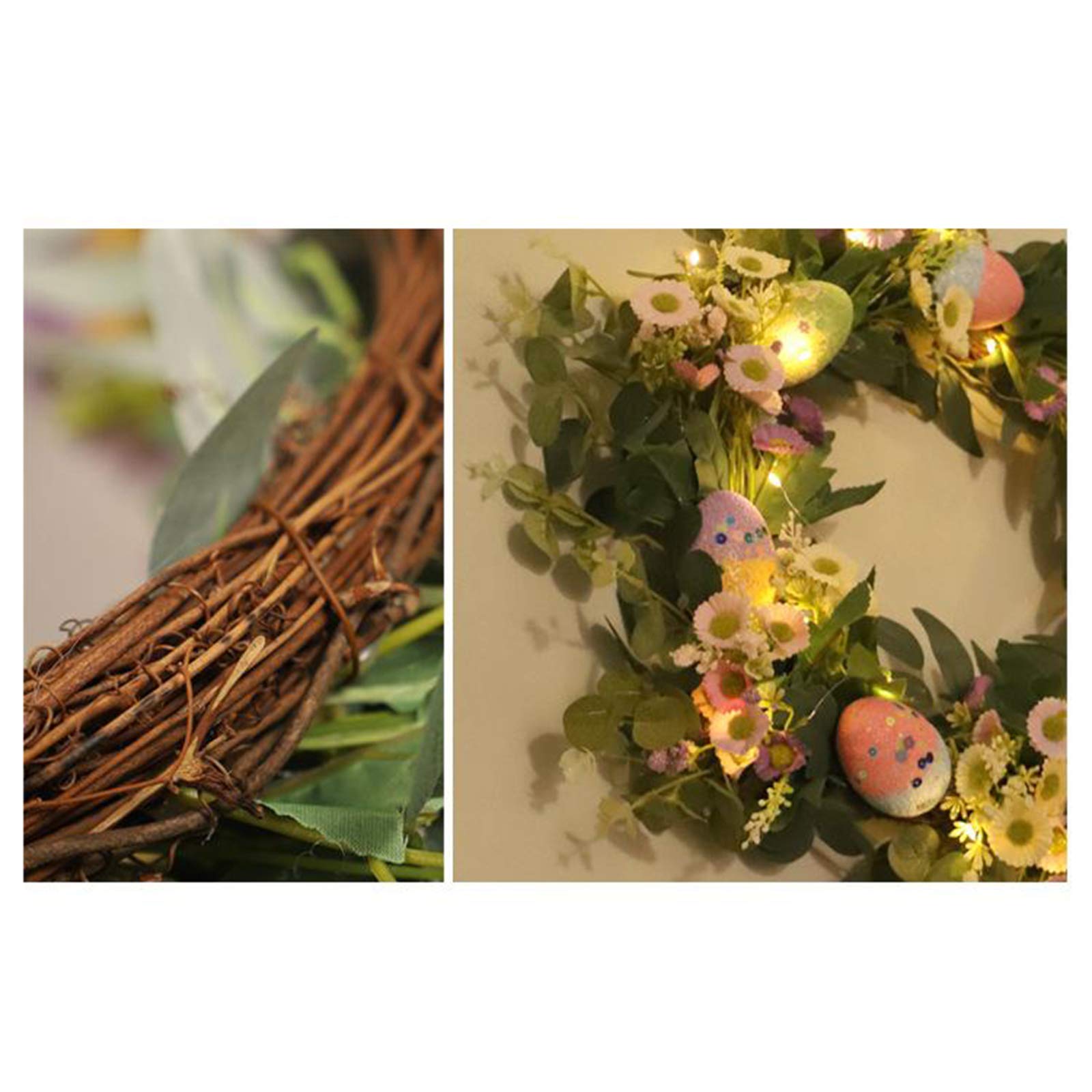 Ghirlanda Pasquale Corona Fiori Artificiale Margherita Rotonda Fatto a Mano Ghirlanda Sospesa per Porta Parete Camera da Letto Cucina