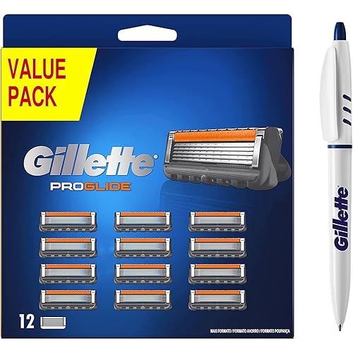 Immagine del prodotto Gillette Fusion 5 Proglide Lamette da Barba, 12 Ricambi (da 5 Lame), Delicatezza Insuperabile con Tecnologia Flexball, Fino a 1 Mese di Rasatura con 1 Lametta + Penna Inclusa