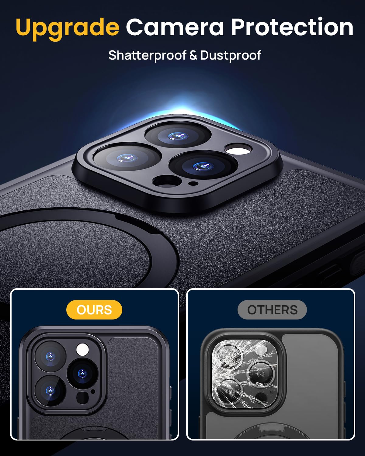 Lanhiem Etui na telefon iPhone 16 Pro Wodoodporny [IP68 Waterproof] Odporny na upadki i zadrapania Podwodny pokrowiec pyłoszczelny, dla iPhone 16 Pro 360 stopni ochrona wojskowa, czarny