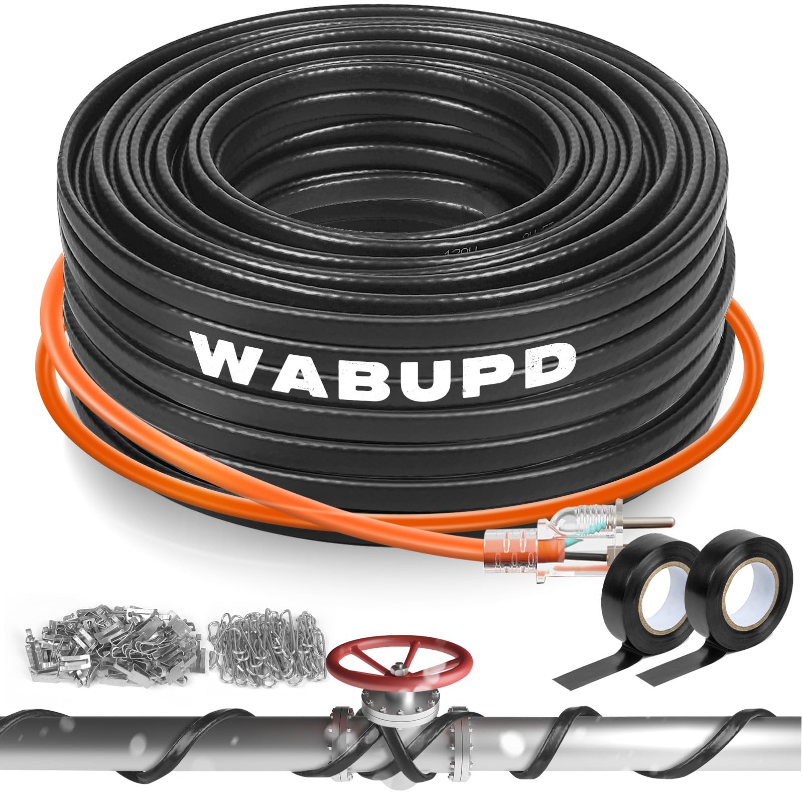 3FT-200FT Heat Tape for Water Pipes, -40°F Deicing Pipe Heat Cable,Electric Heating Cable Pipe,Frezze Protection for Heat Trace Cable for Metal,