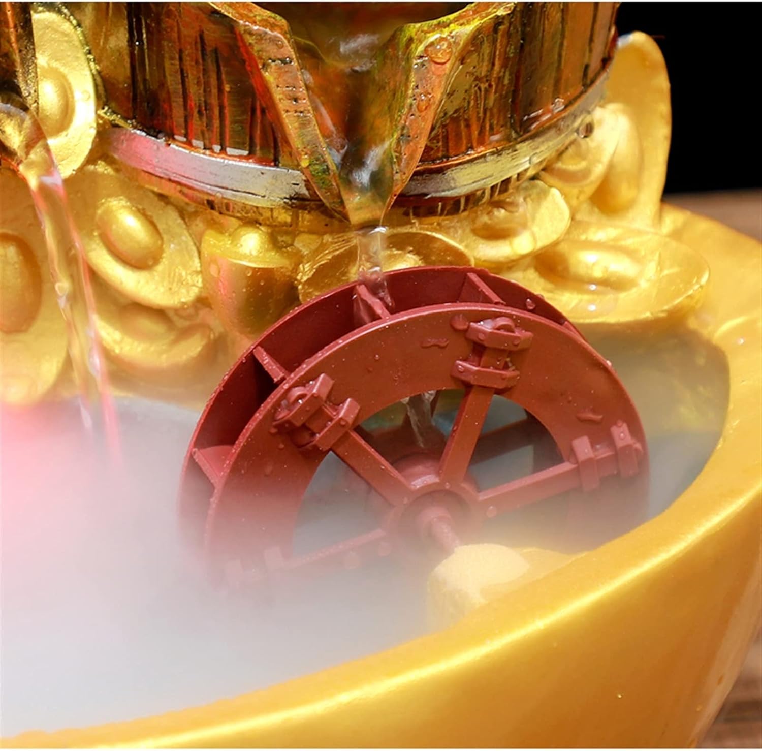 Tabletop Fountain Resin Tabletop Fountains Lucky Feng Shui Wheel Desktop Fountain Home Office Wealth Decoration Opening Housewarming Gift Desktop Fountain