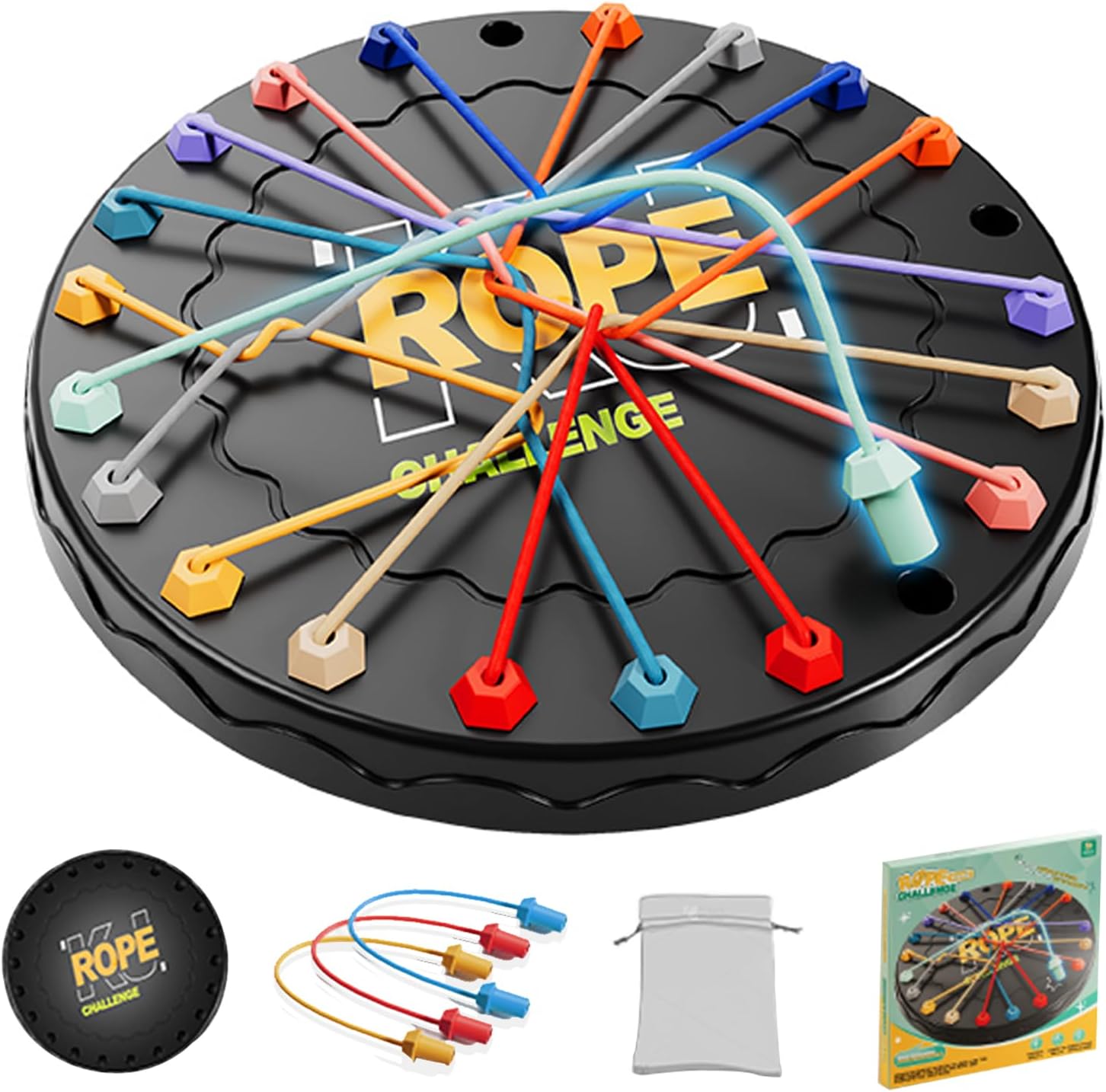 lartoys Rope Untangling Puzzle Game, Educational Strategy Board Game for Kids & Adults, Family Travel Party Games with Multi-Level Challenges, Gifts for All Ages