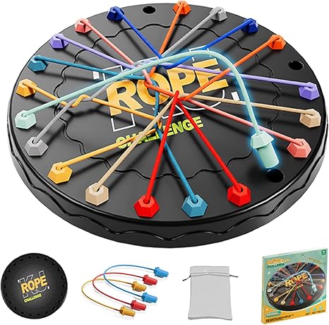 Rope Untangling Puzzle Game, Educational Strategy Board Game for Kids & Adults, Family Travel Party Games with Multi-Level Challenges, Gifts for All Ages(Manual on Box) Easter Basket Stuffers