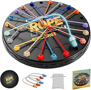 Rope Untangling Puzzle Game, Educational Strategy Board Game for Kids & Adults, Family Travel Party Games with Multi-Level Challenges, Gifts for All Ages(Large)