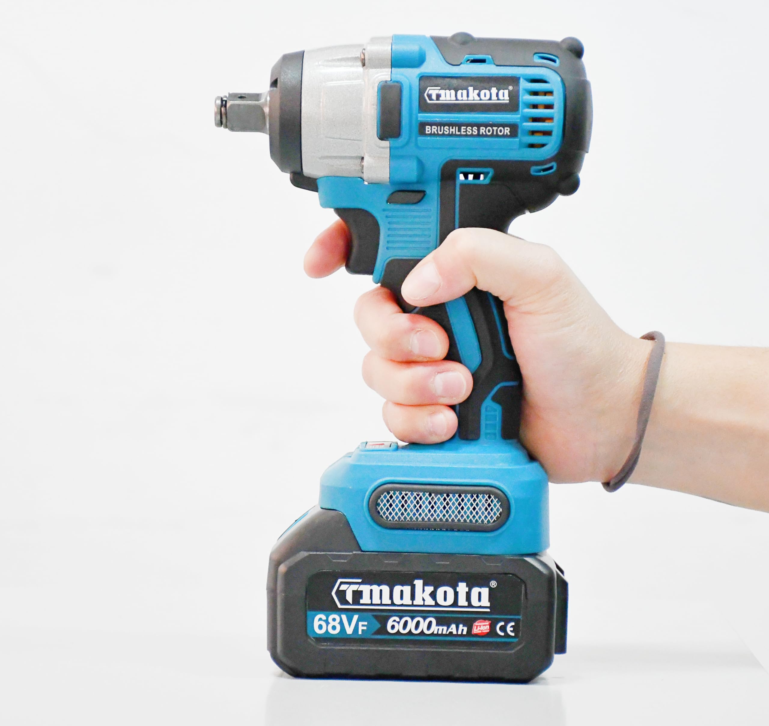 TM285 Trapano avvitatore a batteria 68V, Trapano avvitatore ad impulsi 350Nm con attacco Bussole 1/2", doppia batteria da 5000mah Motore Brusheless