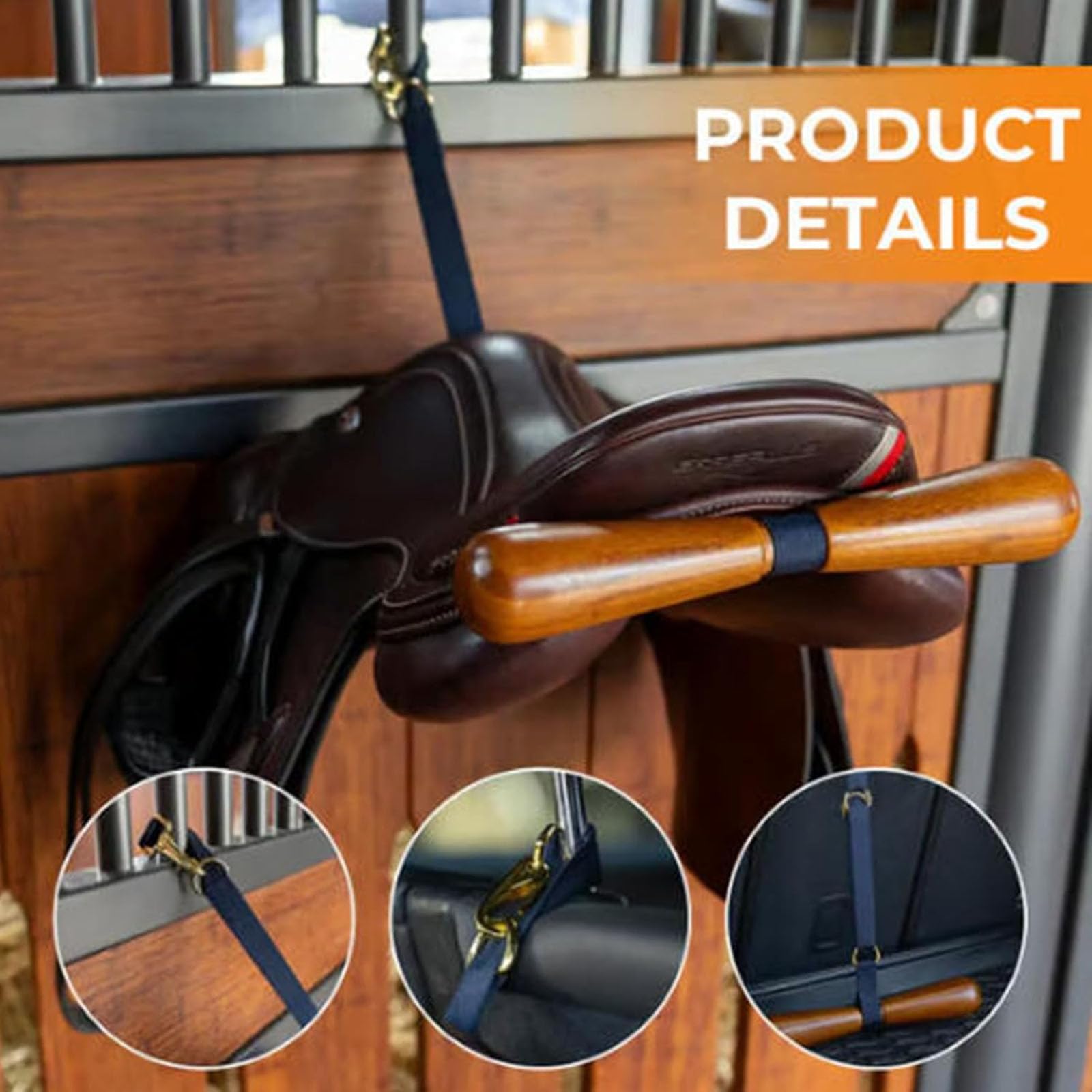 Supporto a T a forma di sella, porta selle portatile con cinghia di supporto a T, regolabile, da parete, per selle western e inglesi, per scuderia, rimorchio per cavalli (mix)