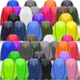 100 Pcs Drawstring Backpack Bulk Sports Gym Cinch Bag Polyester String Bag for Men Women Children(25 Colors)