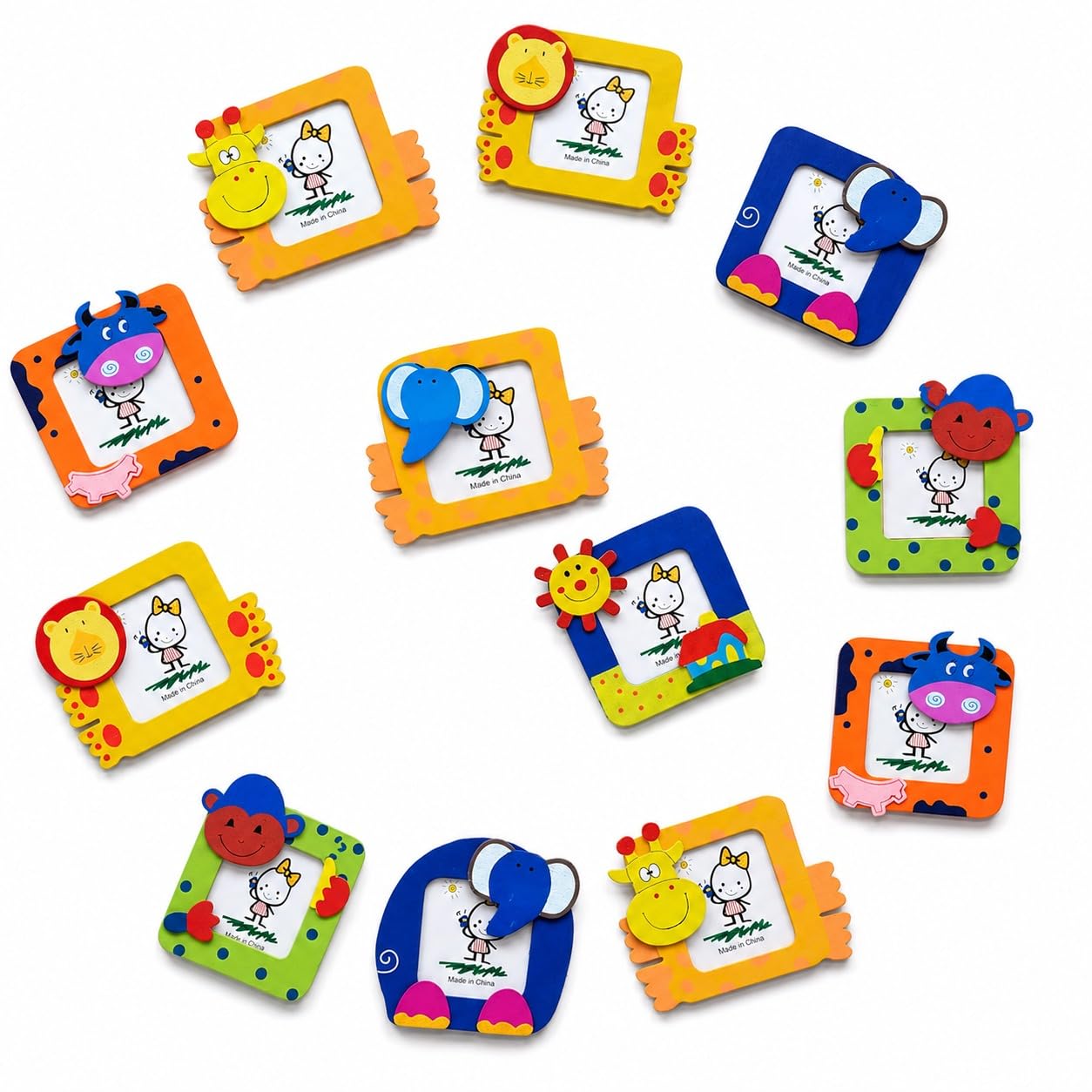 Crackles Beautiful Wood Cute Cartoon Photo Frames For Children Birthday Party Return Gift (Pack Of 12 )-image-5