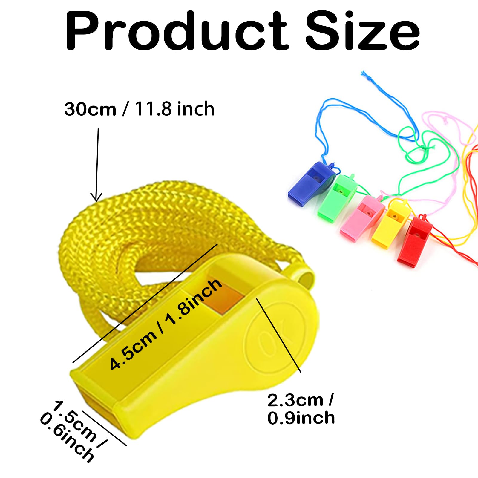 96 Fischietti Colorati Per Arbitri - Con Cordino, Per Sport E Emergenze
