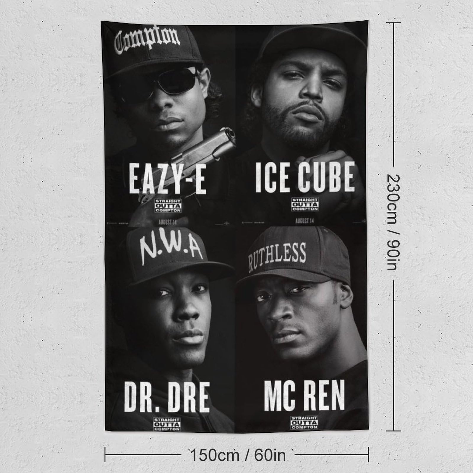 Poster con stampa artistica artistica da parete, motivo: cantante rap, hip hop, tutte le stelle, 152,4 x 228,6 cm