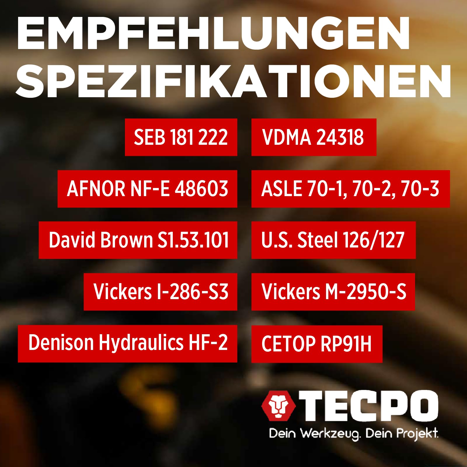 TECPO Aceite hidráulico 20 litros HLP 46 ISO VG viscosidad hidráulico fluido hidráulico fluido hidráulico para alta presión
