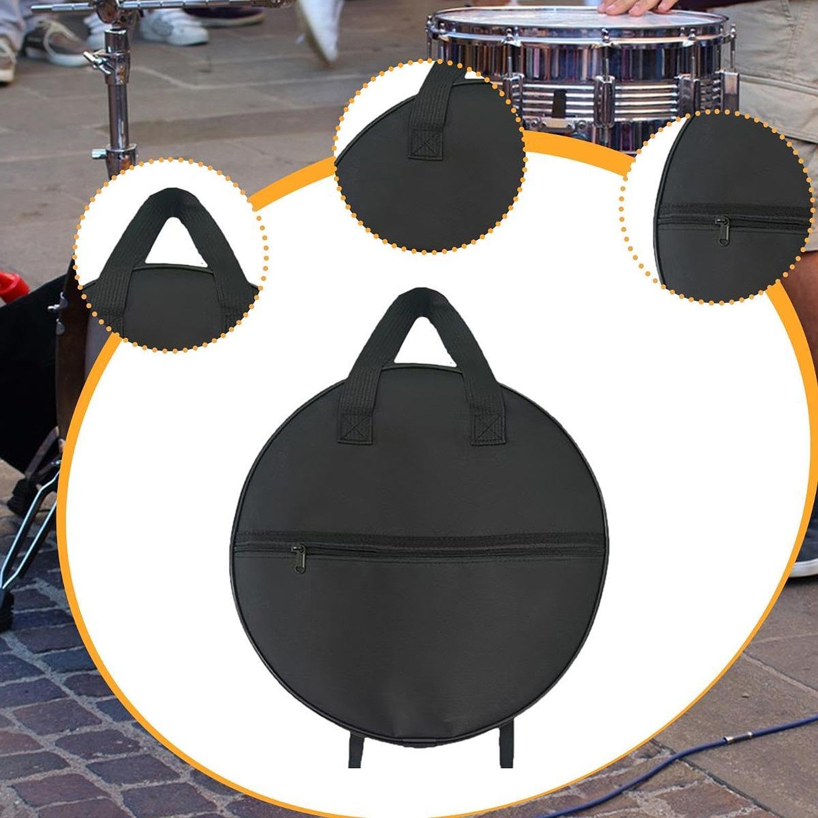 Menolana Snare Drum Bag Backpack with Outer Pocket Oxford Cloth Dustproof Carry Bag Instrument Case Snare Drum Case