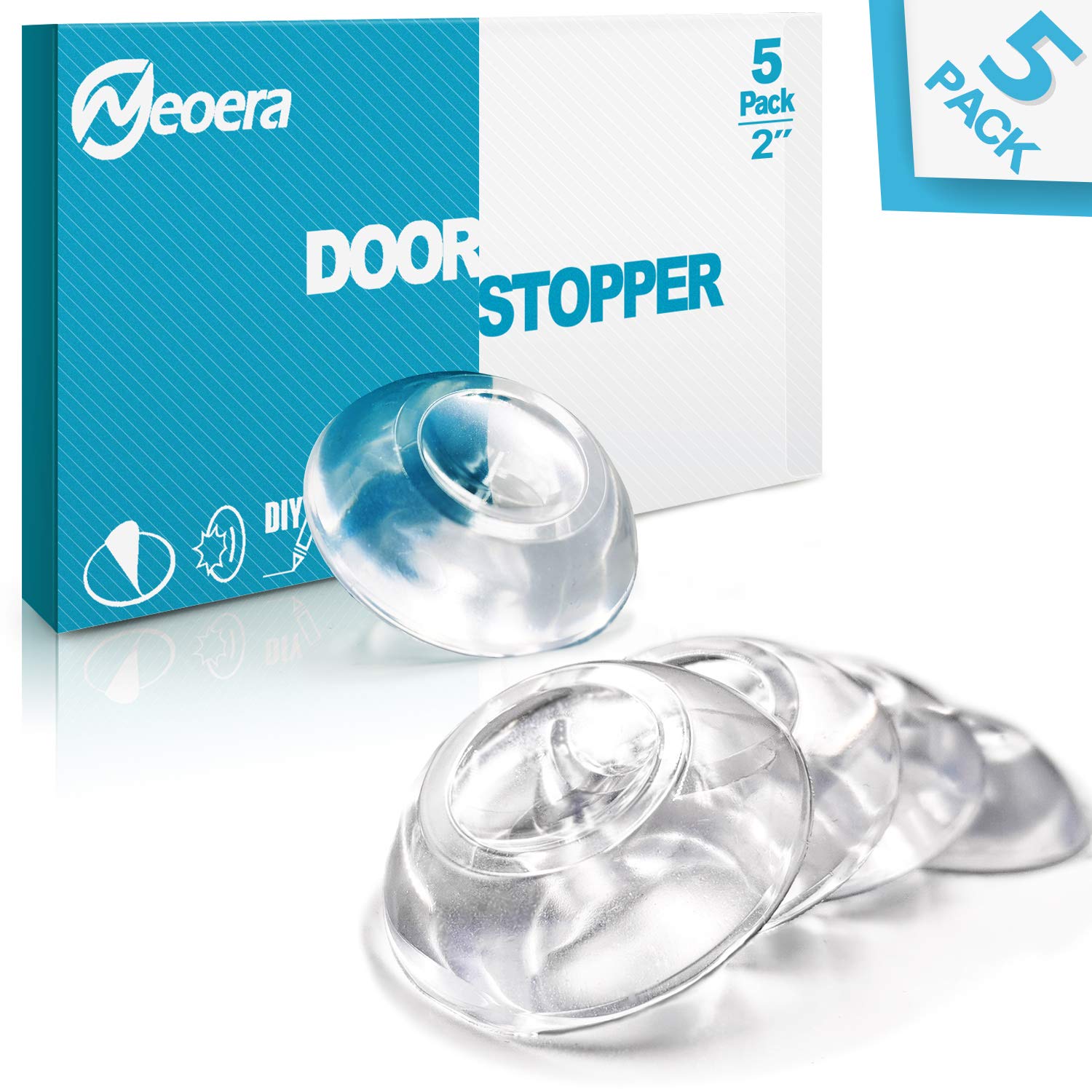 Buy Neoera Door Stopper Wall Protector (Clear, 5pack)Quiet, Shock