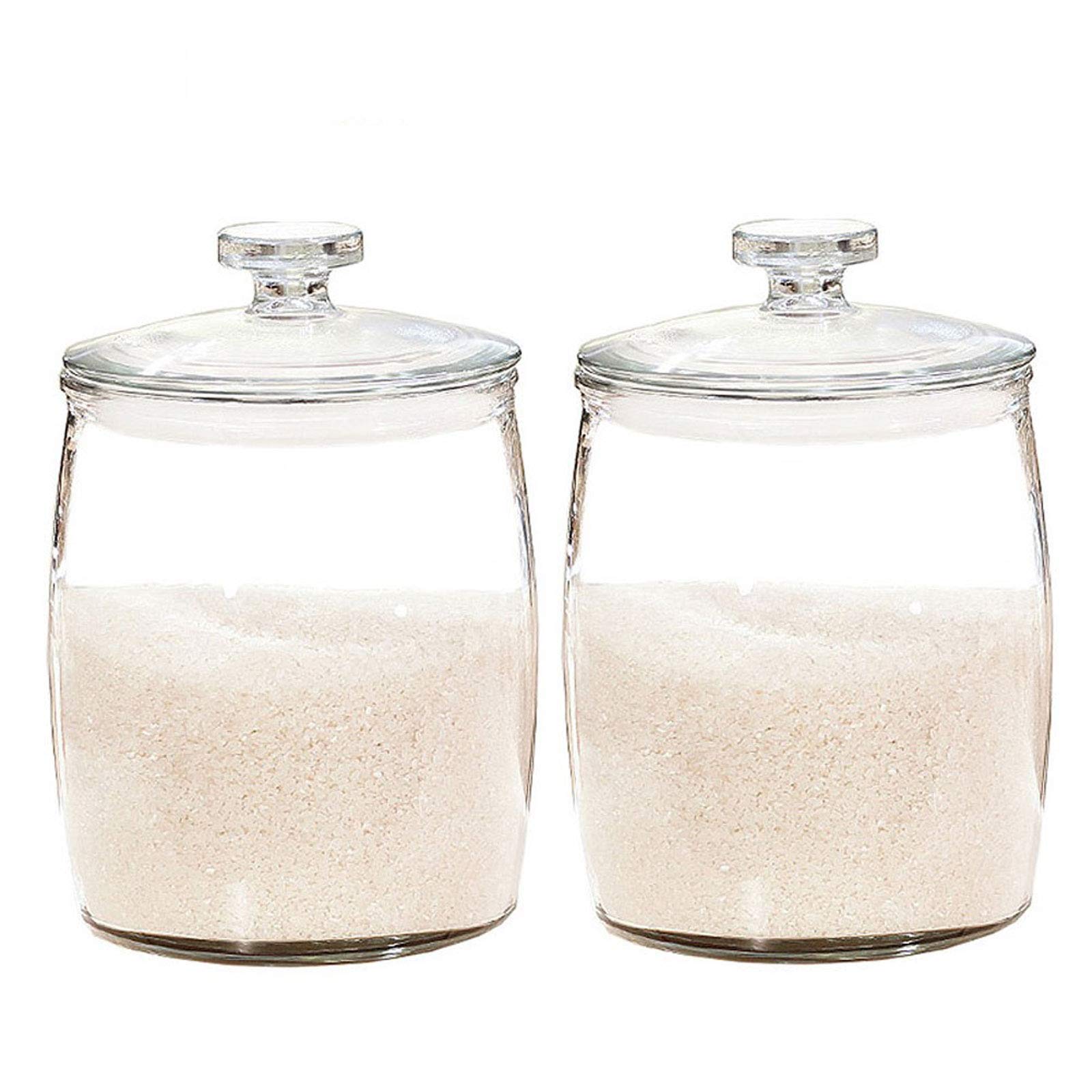 Contenitori per la conservazione in Vetro con coperchi, Set ermetico per contenitori per Cereali per Farina Dispenser per Riso, sigillato a Prova di umidità, organizzazione della Cucina, PE