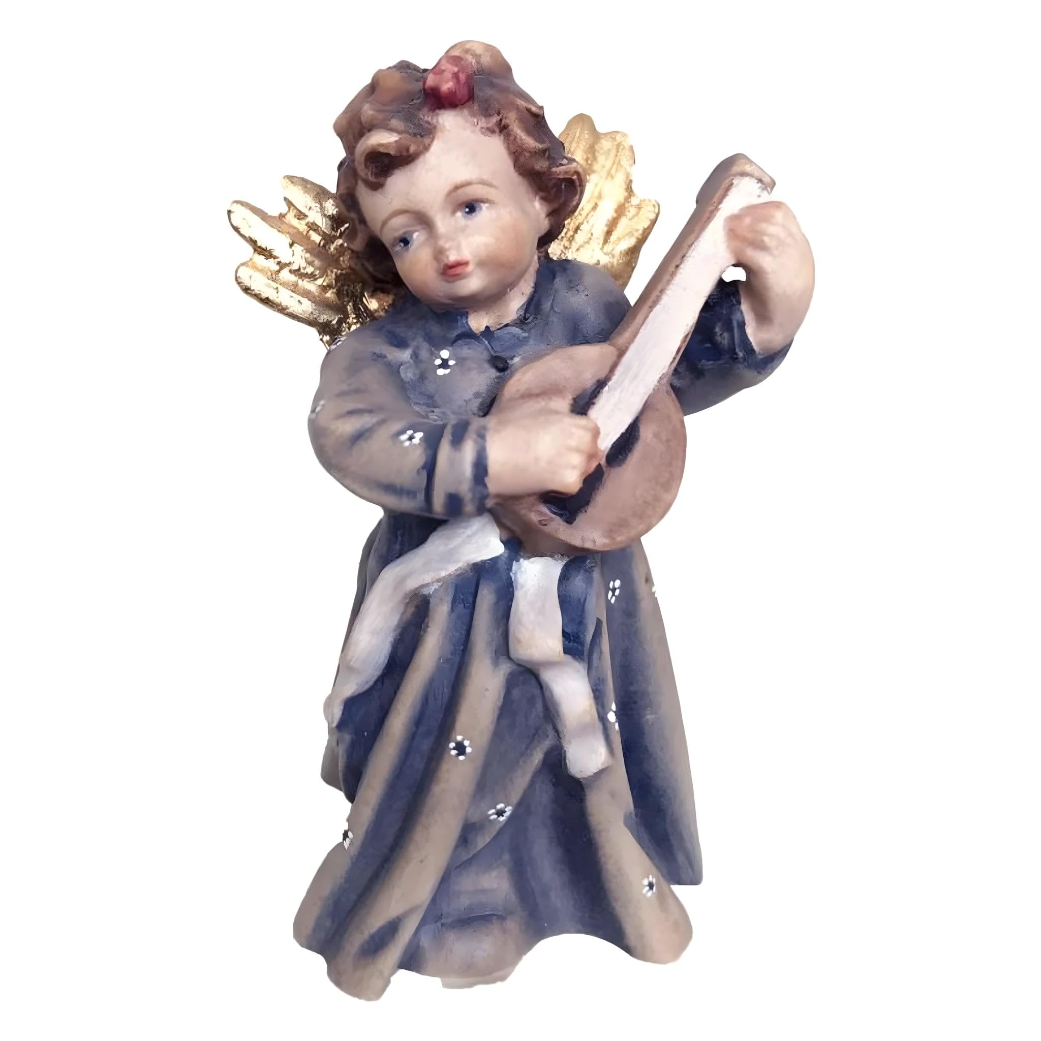 Angel with Lyre wood carved - color – Dolfi