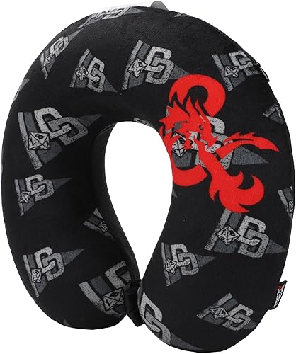 Miniatura 5 de Bioworld Juego de viaje para adultos de Dungeons & Dragons con almohada para el cuello, máscara de ojos y manta, perfecto para viajeros amantes de