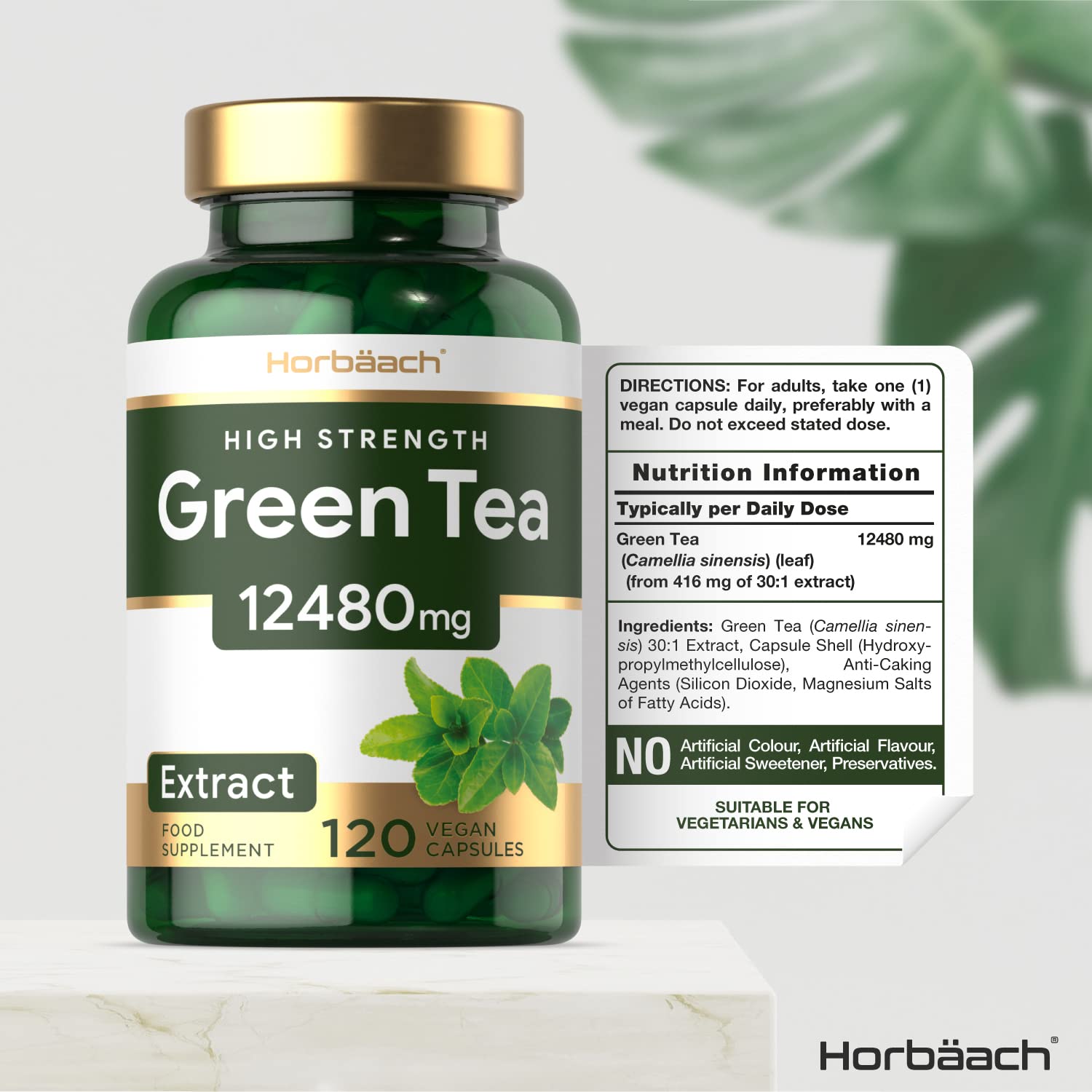 Buy Green Tea Capsules 12480mg Extract 120 Count EGCG Supplement by