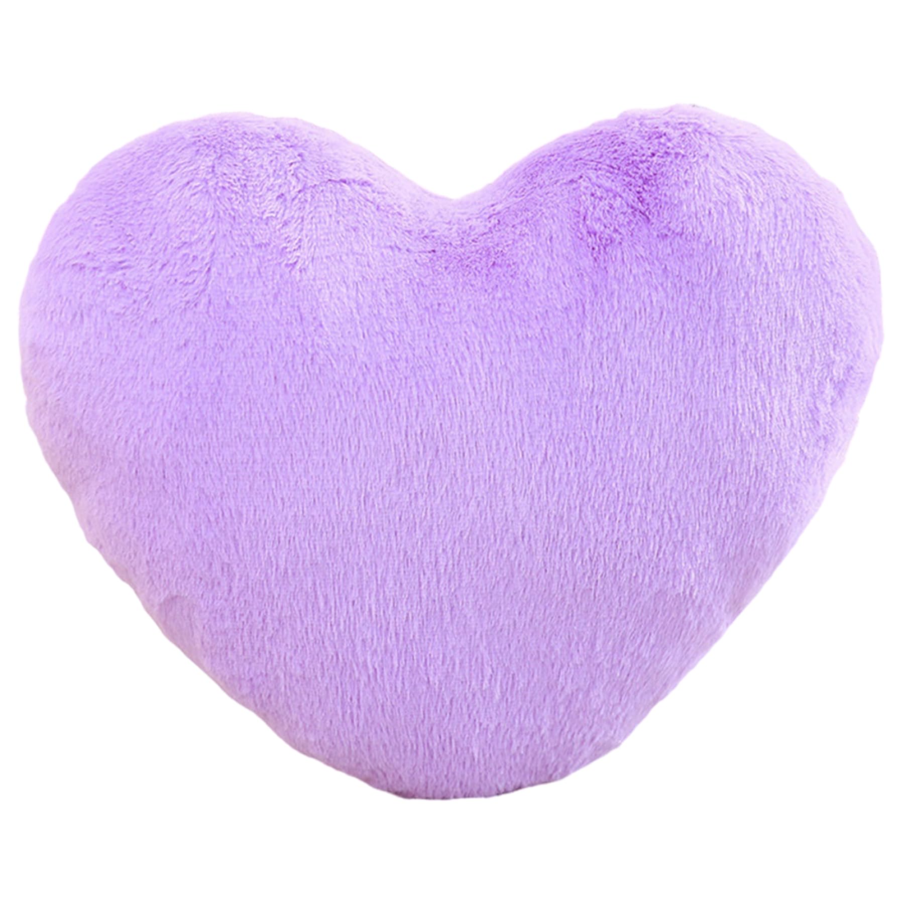 Lawnrden Purple Heart Pillow 18.1x14.2 Fluffy Heart Pillow Stuffed Purple Bedroom Decor for Bed Couch Home Indoor