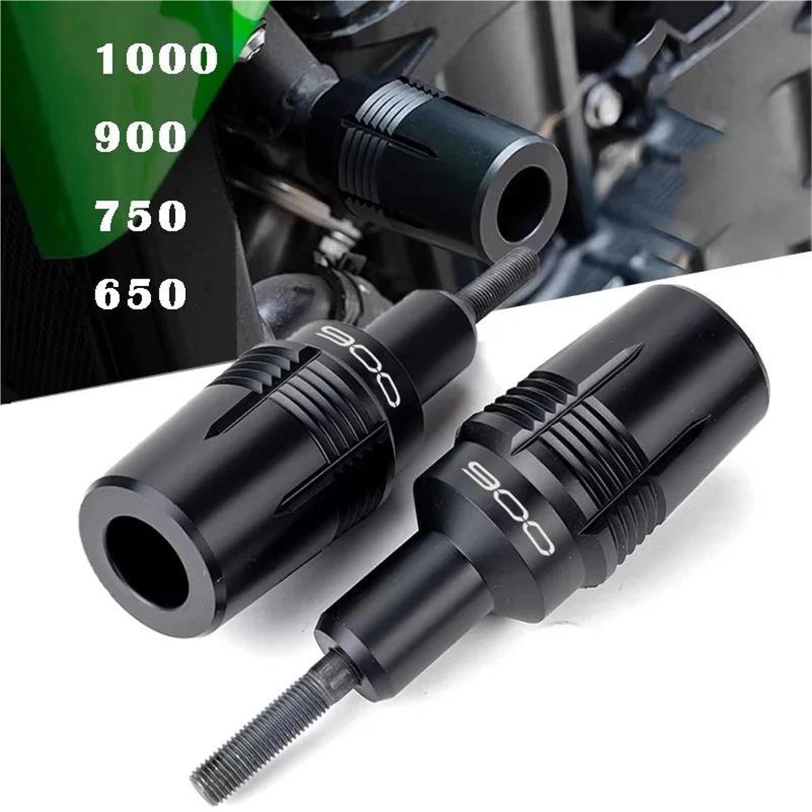 Motorrad-Rahmengleiter, Sturzpads, Crash-Protektoren Für Kawasaki Z900 Z650 Z1000 Z400, Für Ninja 650 400 ZX6R Z750 Z 900 Frame Sliders Sturzschutz Sturzpads(Schwarz 1)