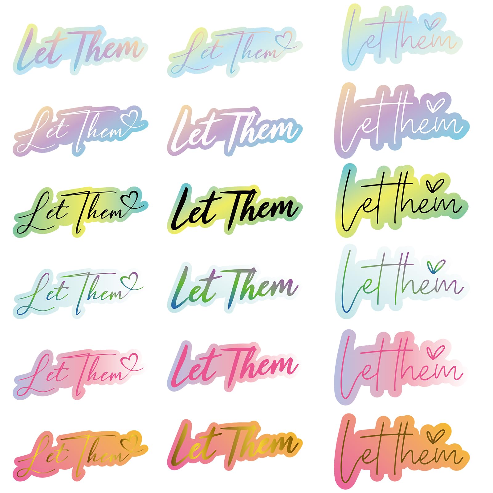 Humyoun 36 Pcs Let Them Sticker Funny Quote Sarcastic Decals Waterproof Vinyl Sticker for Car Books Laptops Phone Water Bottles Tumbler Cup (Gradient