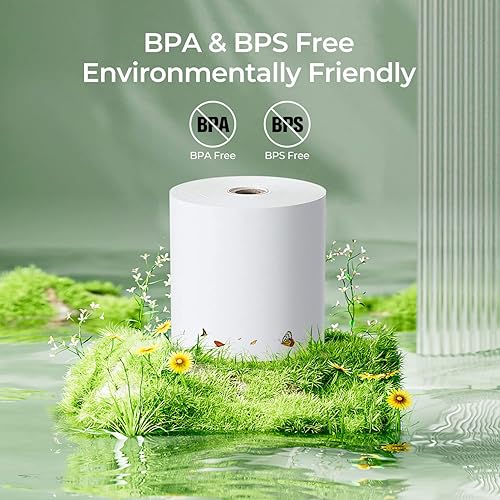 Miniatura 49 de MUNBYN Papel térmico de recibo de 2 1/4 pulgadas x 50 pies (5 rollos), papel de recibo sin BPA de 2.283 in, se adapta a todas las mini impresoras