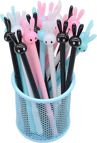 Yansanido 24 bolígrafos de escritura fluida, tinta negra de 0.020 in, con forma de gato, lindo bolígrafo de tinta de gel para estudiantes y