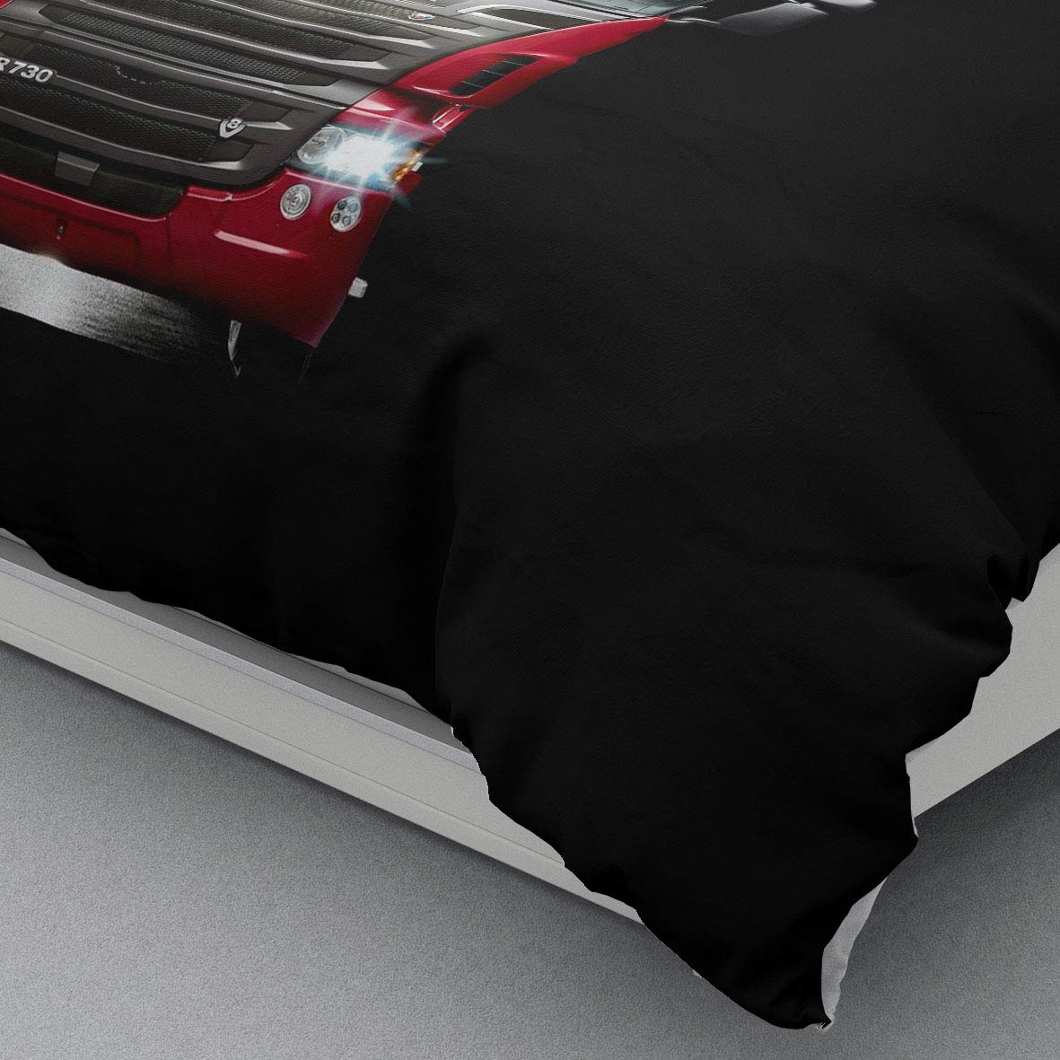 Bettwäsche Set 2 teilig,Klassisches LKW Bettbezüg 135 x 200 cm und 1 Kissenbezüg 80 x 80 cm,Hypoallergenic,70% Polyester/30% Lyocell Mikrofaser Schlafkomfort und mit Reißverschluss - Muster 8