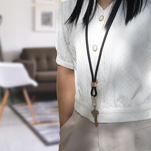 Miniatura 5 de Llavero con cordón para el cuello de alta calidad, para credencial de identificación, llaves, cartera, para hombres y mujeres