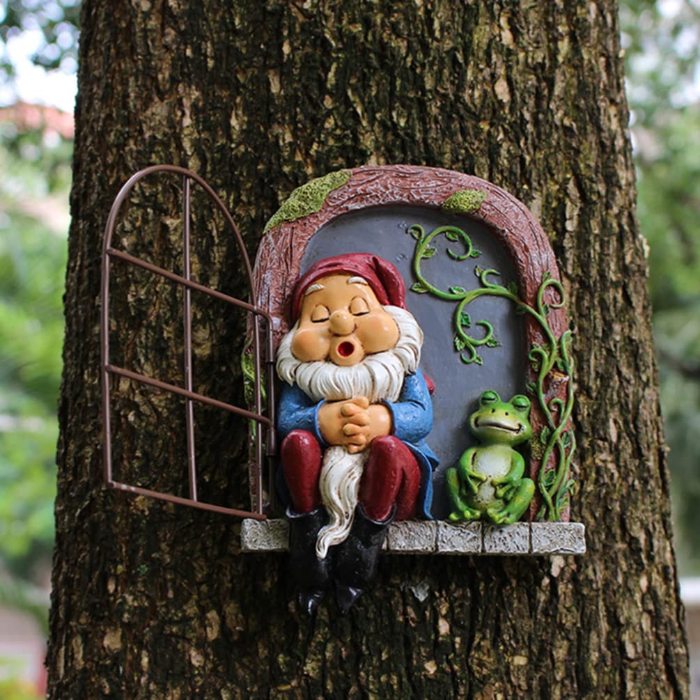 YARNOW Statua Da Giardino in Resina Decorativa Di Nani Addormentati Per Arredamento Casa e Giardino