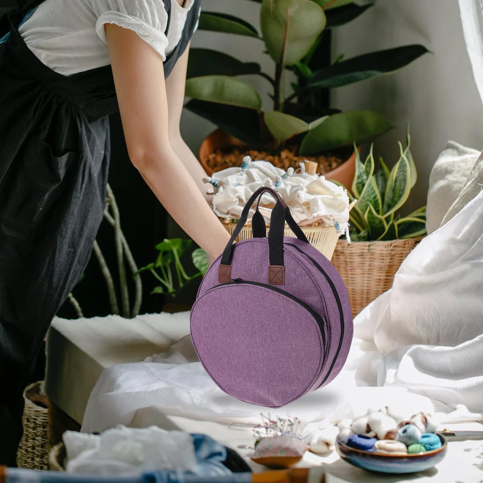 Bolsa de Almacenamiento para Kit de Bordado para Manualidades, Púrpura