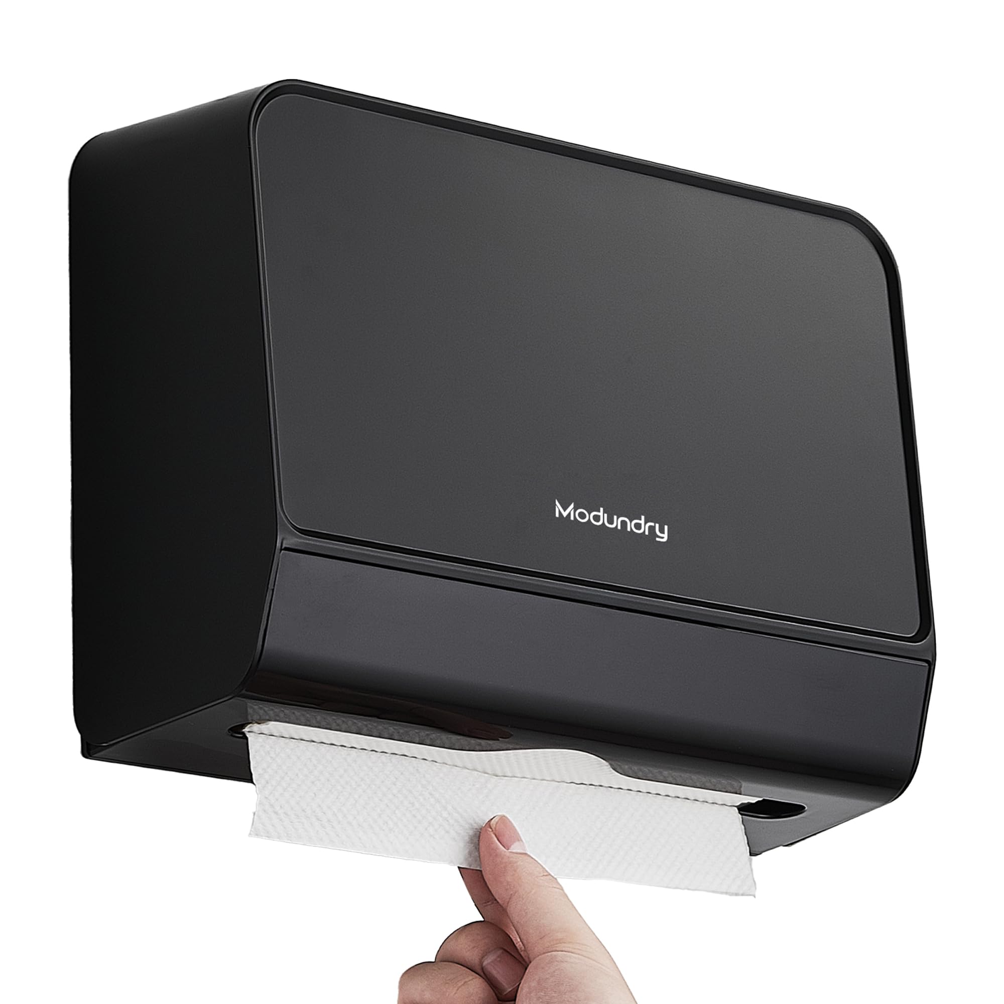 Distributeur de Serviette en Papier Mural, Distributeur Essuie Mains Pliés, pour Commercial Toilette et Cuisine, Salle De Bain, Peut Contenir 200 Feuilles, Noir
