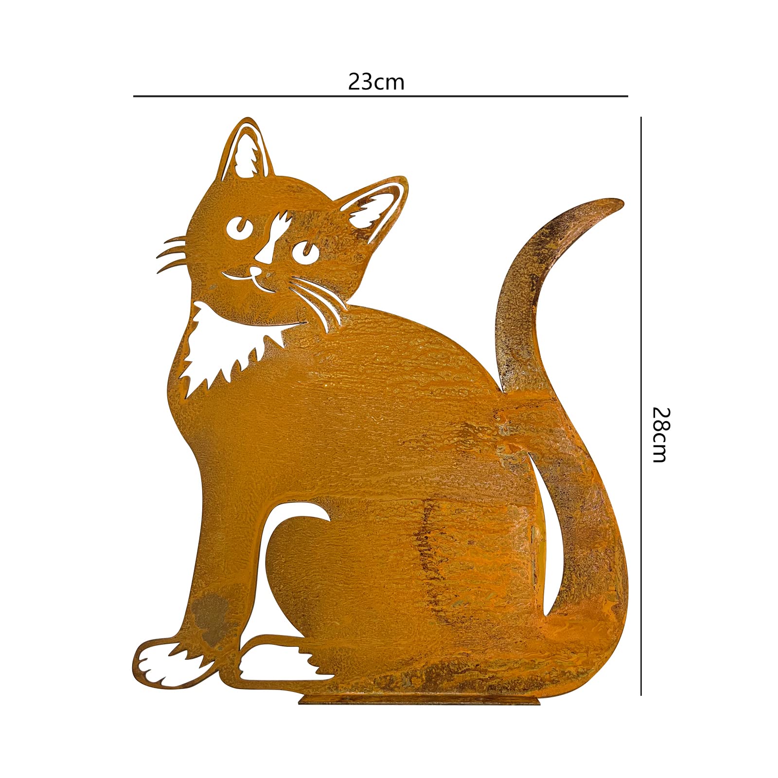 Desgn Del Gardno Arte Del Gatto Gatto N Metallo Arruggnto Per Recnzone Del Gardno Arte - Foto 2