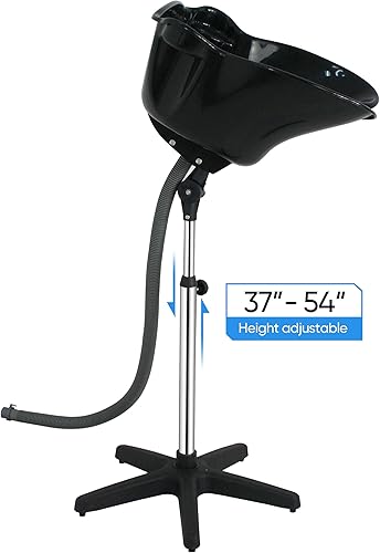 Miniatura 4 de ZENY Cuenco de champú portátil con altura ajustable para champú con drenaje de lavado de cabello, fregadero para lavado y corte de cabello en casa