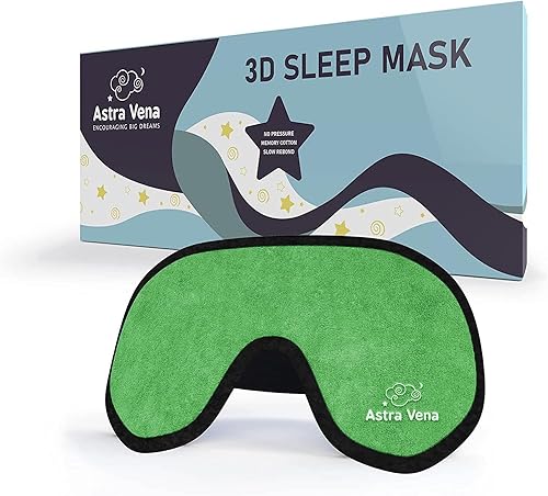 Máscara de dormir para niños con luz bloqueada, máscara de ojos contorneada 3D de espuma viscoelástica, cubierta de ojos y máscara de sueño de