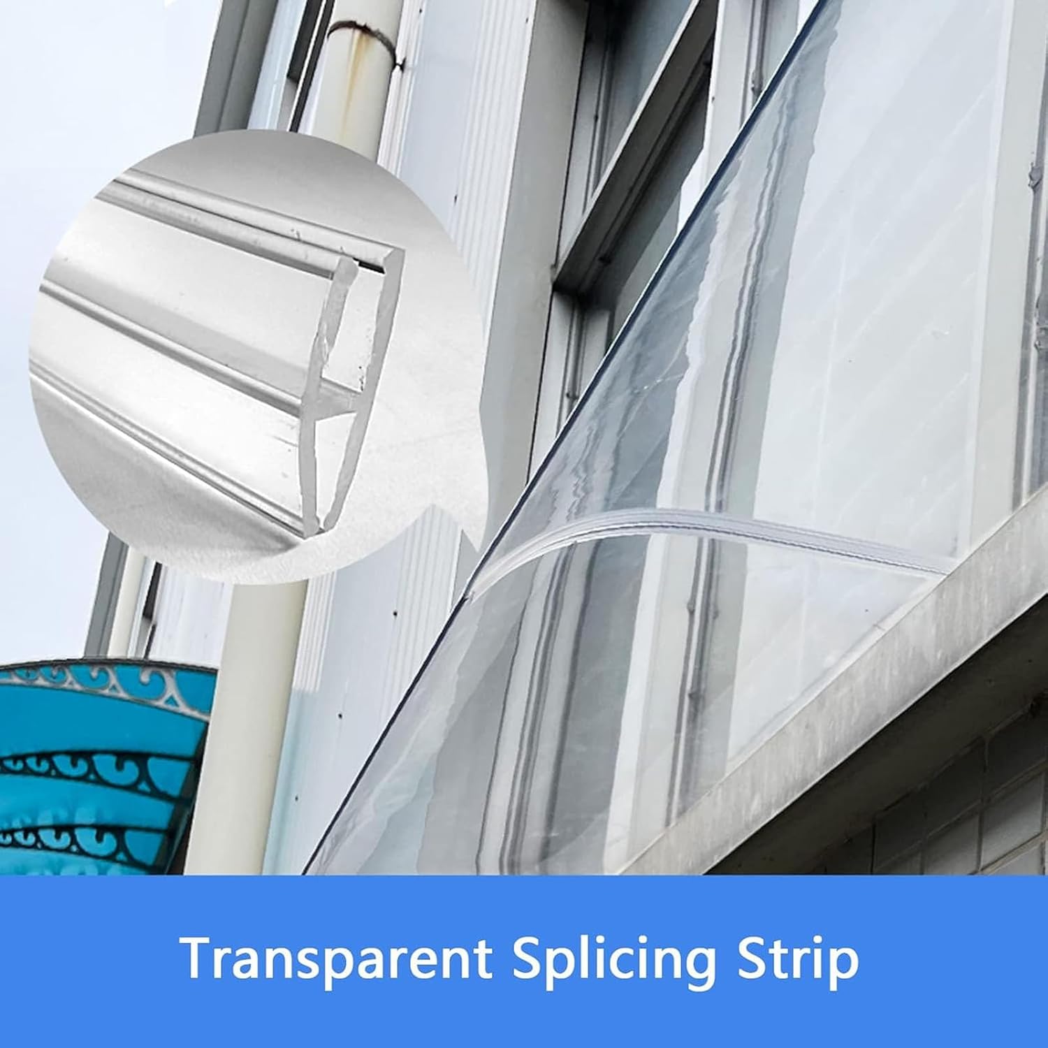Modern Design Invisible Window Awning, Door Canopy Awning, PC Board Transparent Front Door Outdoor Patio Awning UV Protection, Front Door Cover for Sun Protection, Sun, Snow and Rain Shelter ( Color :