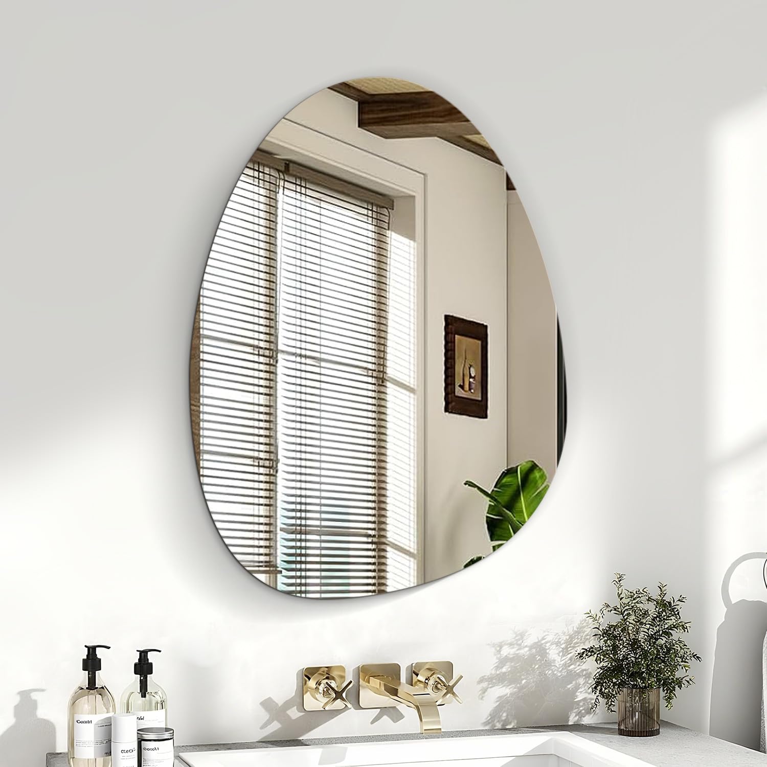 Specchio da Parete Irregolare Senza Cornice 45x60cm - Specchio Bagno Moderno Design Infrangibile Specchi Decorativi da Parete per Bagno Ingresso Soggiorno Camera