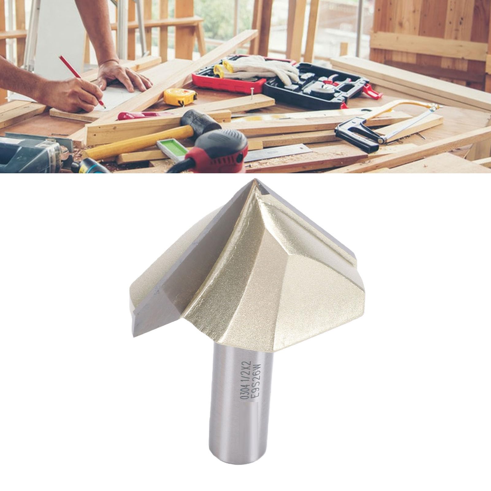 90 Grad V Nutfräser mit 1/2 Zoll Schaft für Professionelle Tischler und Diy Bastler Schneidet Holz Mdf Sperrholz Kunststoff Weiche Metalle Konstruktion Aus Wolframstahl