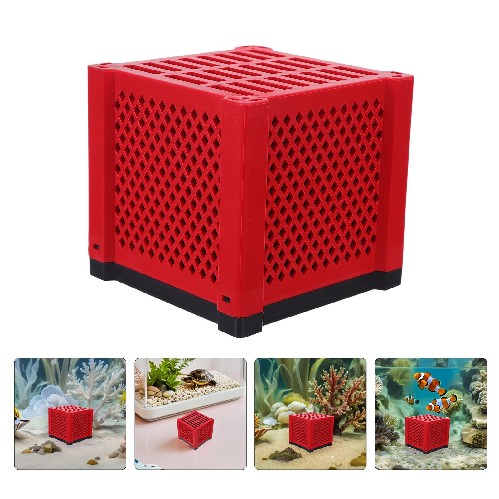 COHEALI Lot de 2 Sets de Sets de Cubes Purificateurs d'eau pour Aquarium Boîte Filtrante Rouge, Média Filtrant Facile d'entretien pour Aquarium Domestique