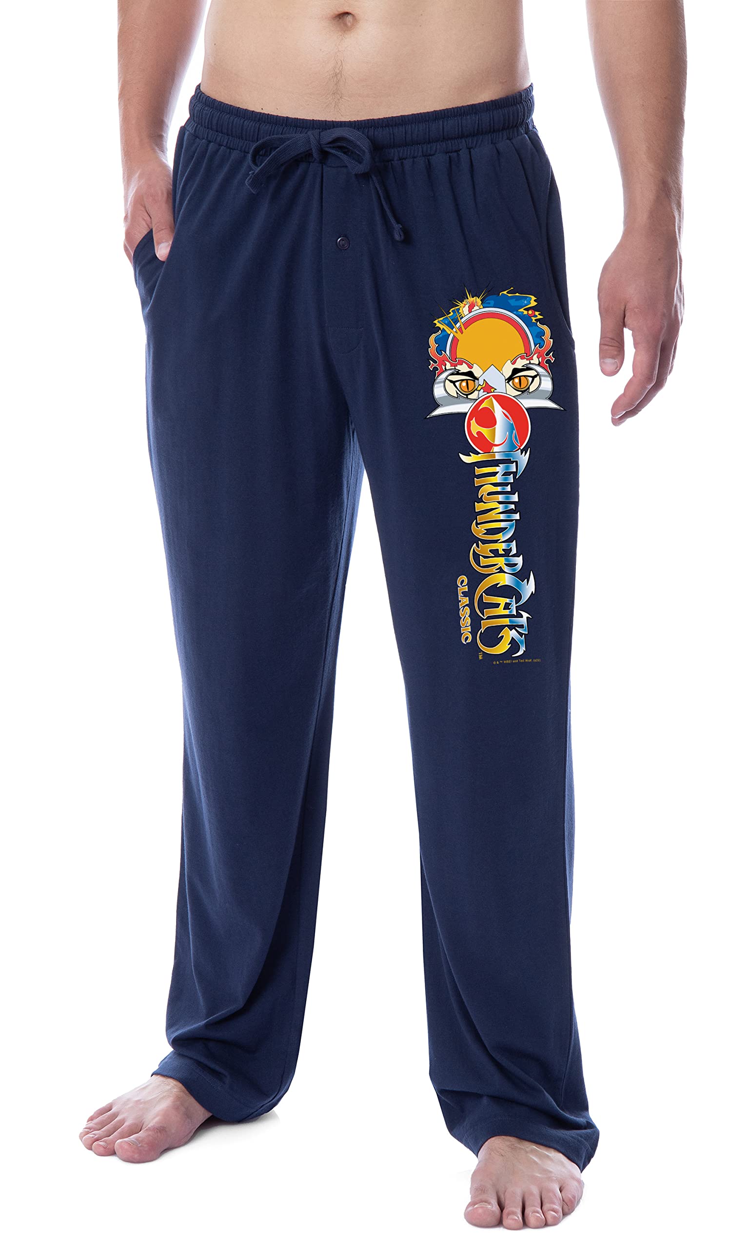 Intimo Men's Blue Thundercats ' Classic Show Title Logo Character Sleep Pajama Pants, Medium