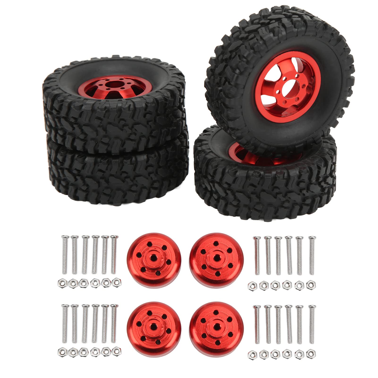 Juego De Neumáticos De Goma Y Llantas De Aleación Para Coche RC 1/16 | Compatible Con WPL C14 C24 B14 B24 B16 B36