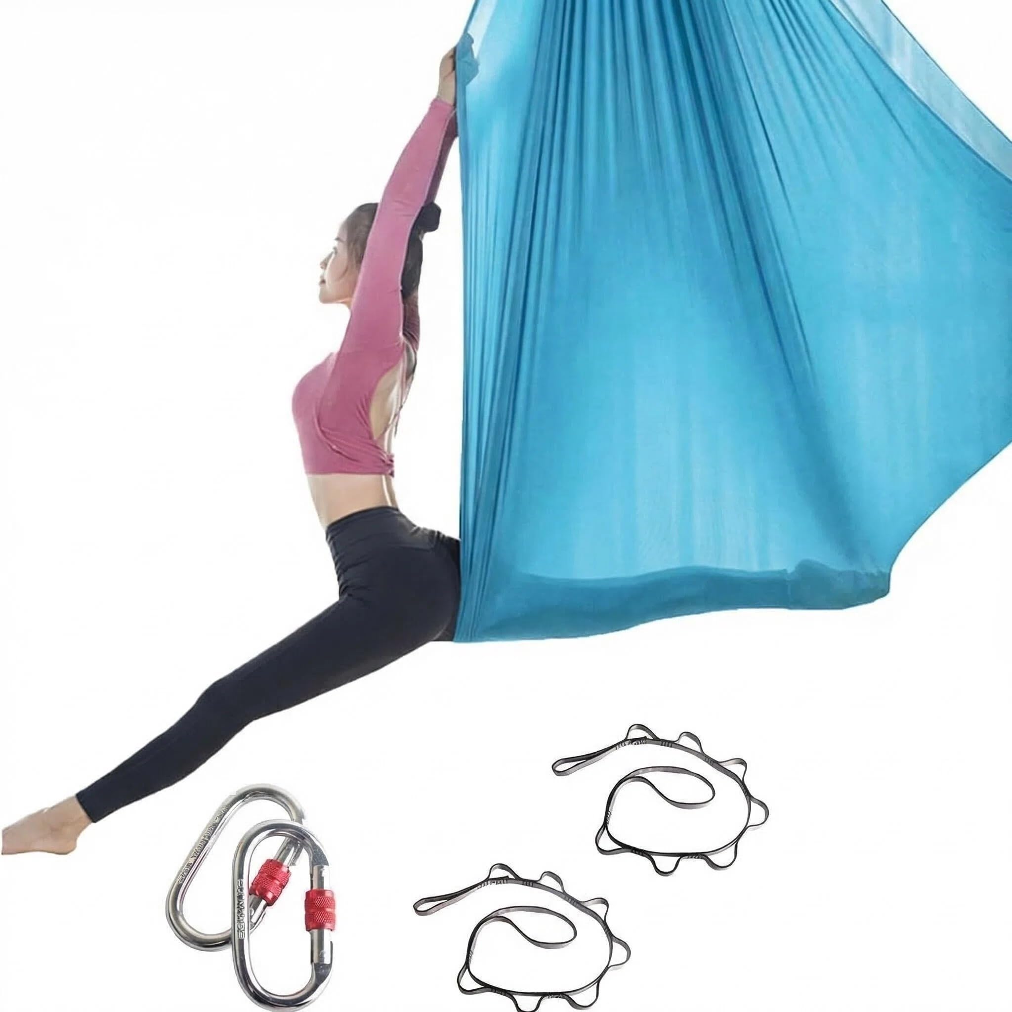 Aerial - Asciugamano da yoga 5 m con cinghie di estensione e carabiners solo per adulti (5 m)