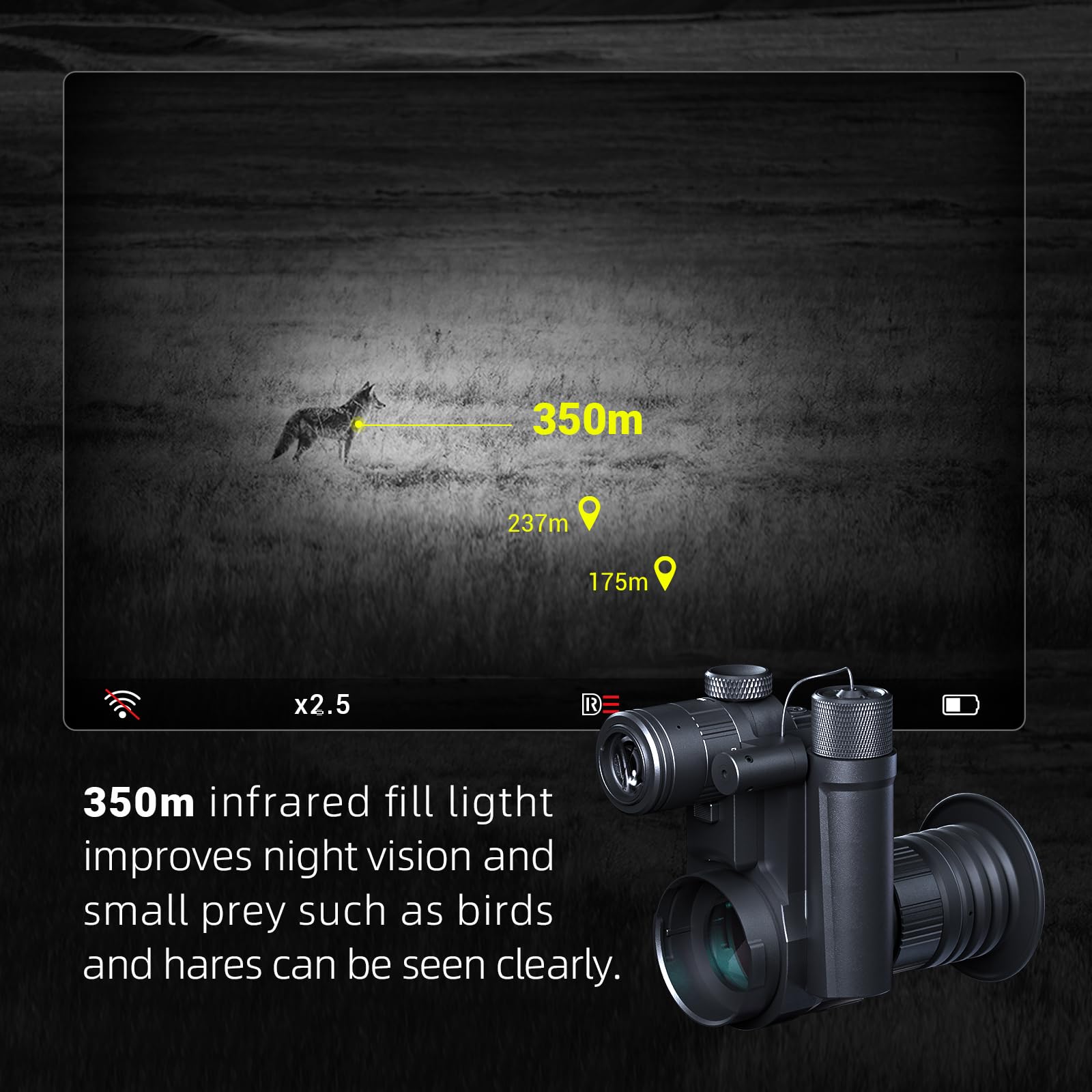 PARD Night Vision, Night Vision 100% Darkness, Monocoli a infrarossi da viaggio per caccia e sorveglianza, registrazione di immagini e riproduzione video, IR 850nm 940nm, NV007S