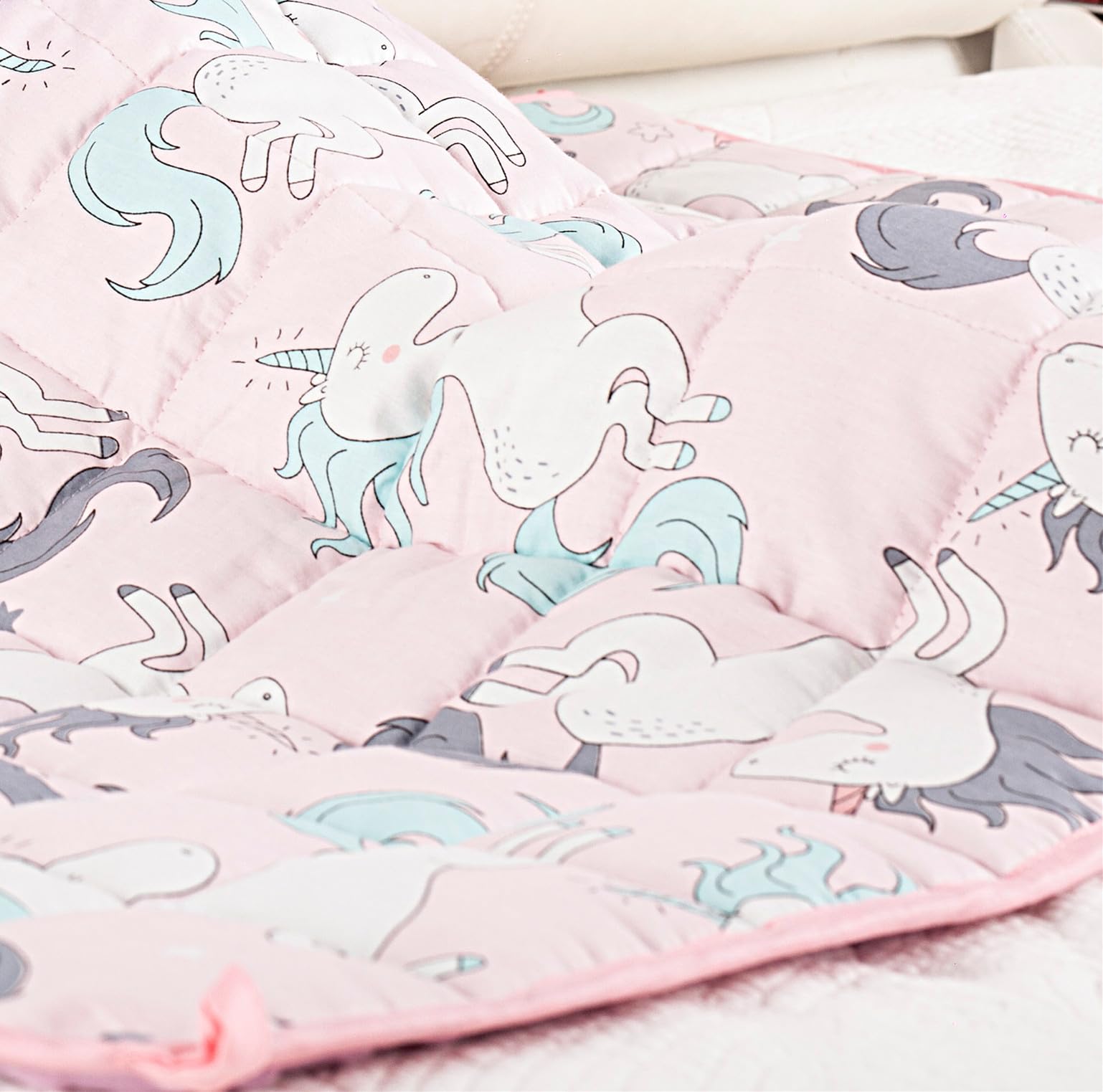 Sleepymoon Gewichtsdecke Therapiedecke Schwere Decke Weighted Blanket Beschwerte Decke Pink 100x150cm 4kg